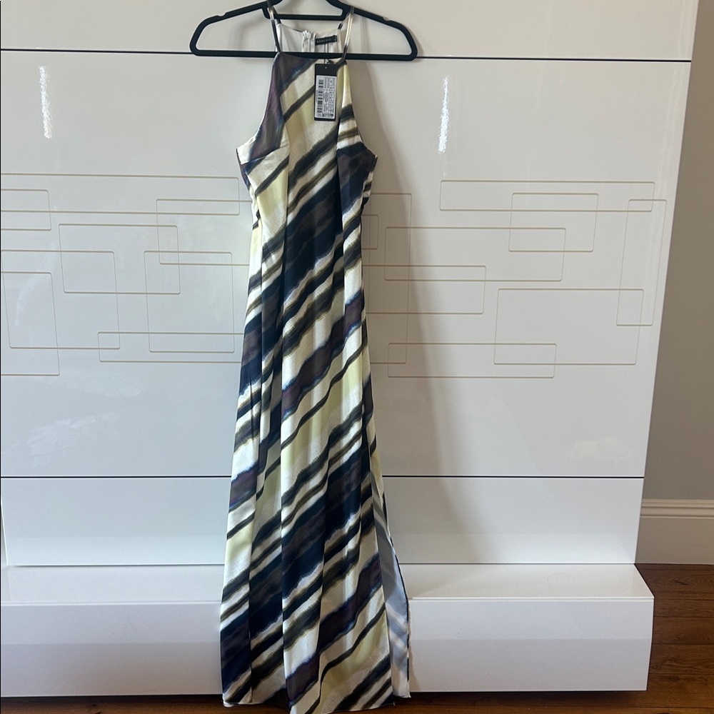 Striped Halter Maxi Dress